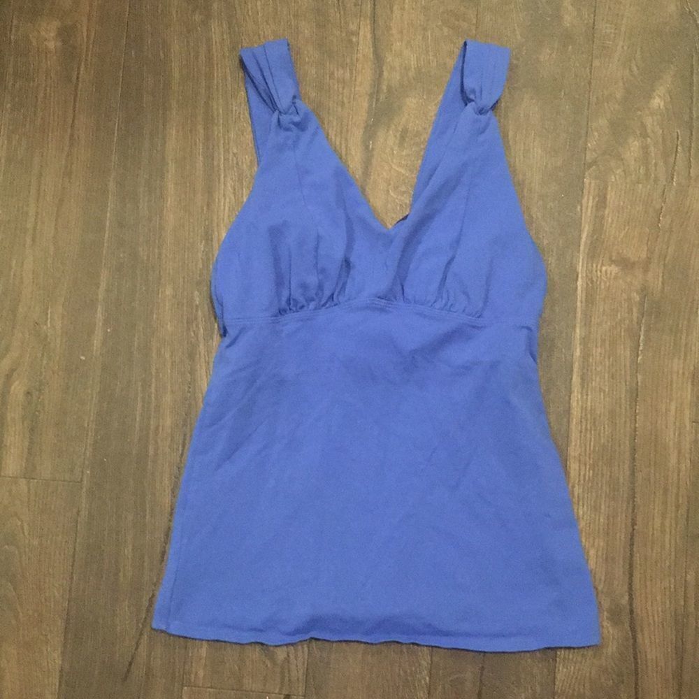 Athleta S blue workout/athletic v-neck tank top